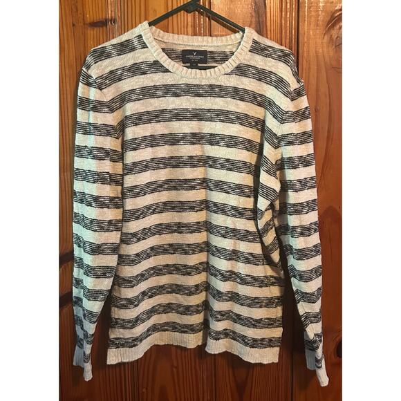 American Eagle Outfitters men’s striped crewneck sweater size large - Picture 2 of 5